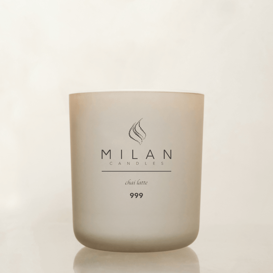 Milan Candles 999 Chai Latte luxury candle — the chapter of Completion