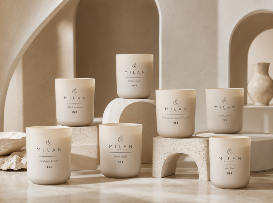 Milan Candles Complete Collection, a full seven Chapter scent collection for the home