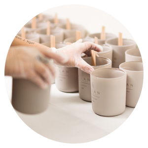 Behind the scenes showing the process of making a Milan Candle