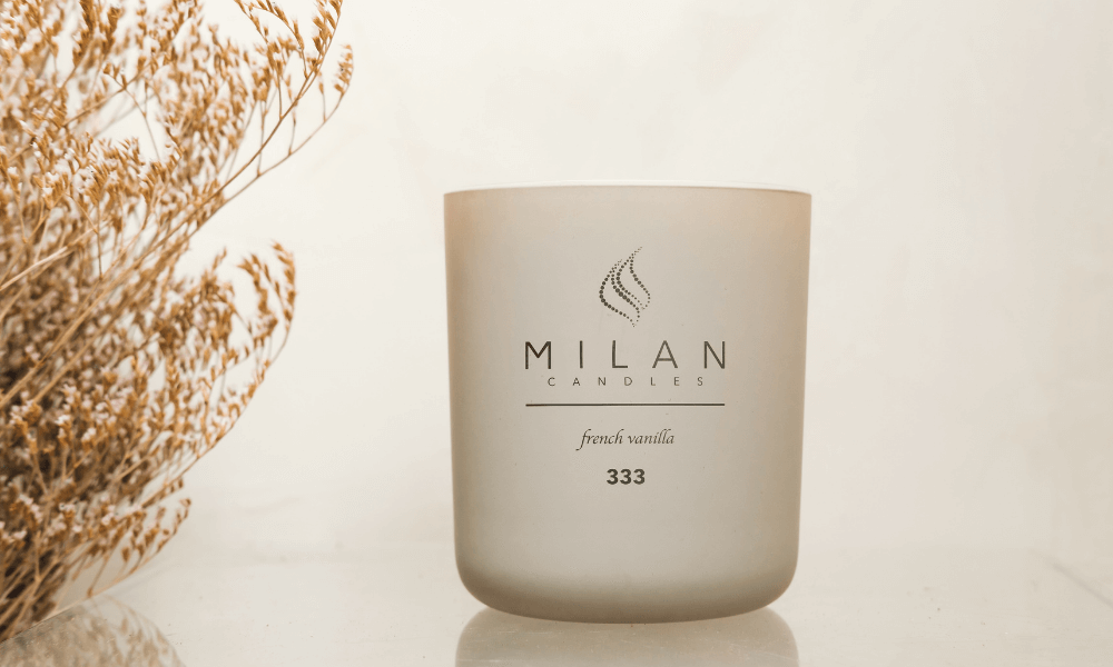 Milan Candle  with '333' on a light background